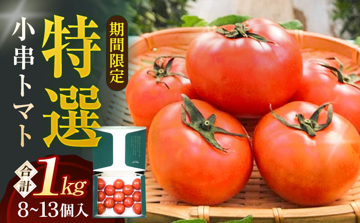 【先行受付】小串トマト 約1kg（8個〜13個程度）【グリーン東彼新鮮市場】[OAE001] / 小串トマト とまと 濃厚トマト 人気とまと 川棚トマト 野菜 サラダ 健康野菜 ビタミン  日本一の称号 川棚町のブランドトマト