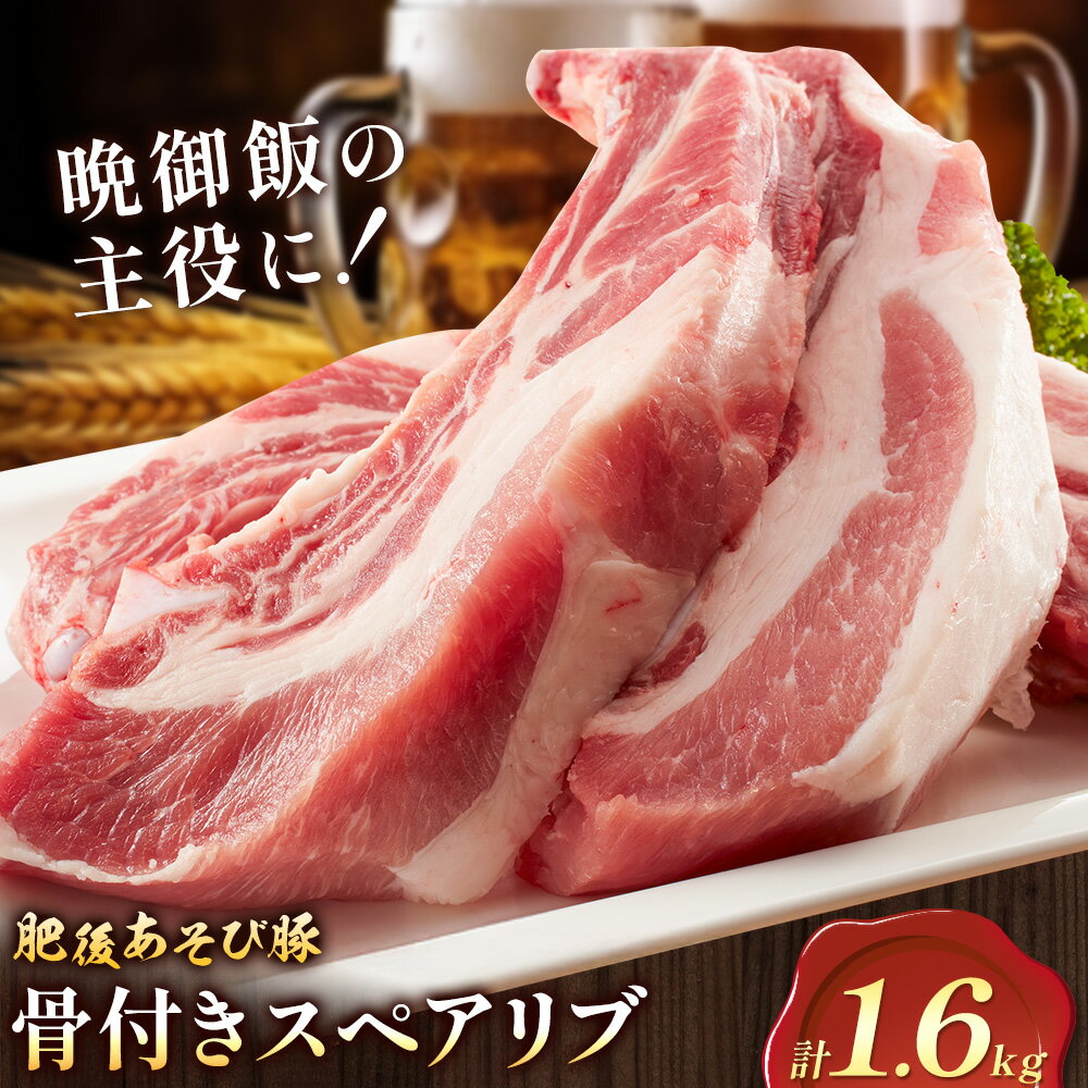 【ふるさと納税】肥後あそび豚 骨付き スペアリブ 800g×2パック 合計1.6kg 株式会社さつま屋産業 ぶた ブタ 豚肉 肉 ブランド豚 骨付き肉 スペアリブ 国産 九州産 熊本県産 菊池市産 冷凍 送料無料 《90日以内に出荷予定(土日祝除く)》