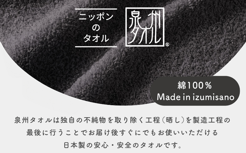 濃色カラー バスタオル 4枚（ダークグレー）【泉州タオル 国産 吸水 普段使い シンプル 日用品 家族 ファミリー】