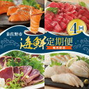 【ふるさと納税】泉佐野セレクト 海鮮定期便 全4回 サーモン 天然まぐろ かつお 真鯛【毎月配送コース】 定額減税