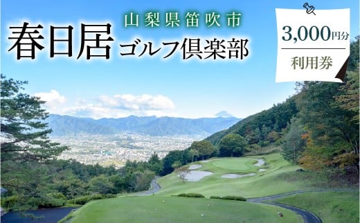 ゴルフ優待プレー補助利用券　3,000円 009-002
