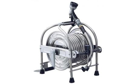 オールステンレス蛇腹ホースリール　20ｍ レバーノズル付 SSA-２０J