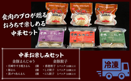 金豚 中華お楽しみセット 金豚 宮崎牛 肉まん 餃子