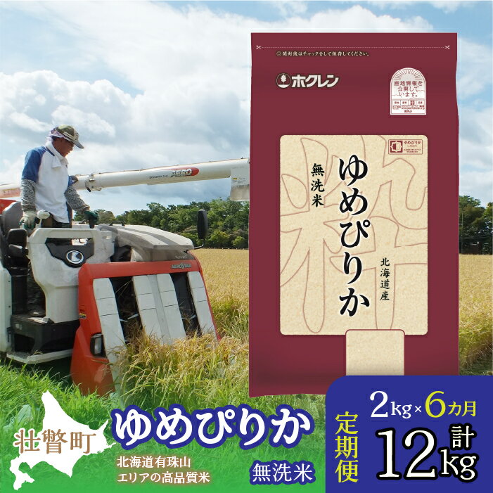 【ふるさと納税】【令和6年産 6ヶ月定期配送】（無洗米2kg）ホクレンゆめぴりか【 ふるさと納税 人気 おすすめ ランキング 北海道産 壮瞥 定期便 無洗米 米 白米 ゆめぴりか こめ 贈り物 贈物 贈答 ギフト 詰合せ 北海道 壮瞥町 送料無料 】 SBTD047
