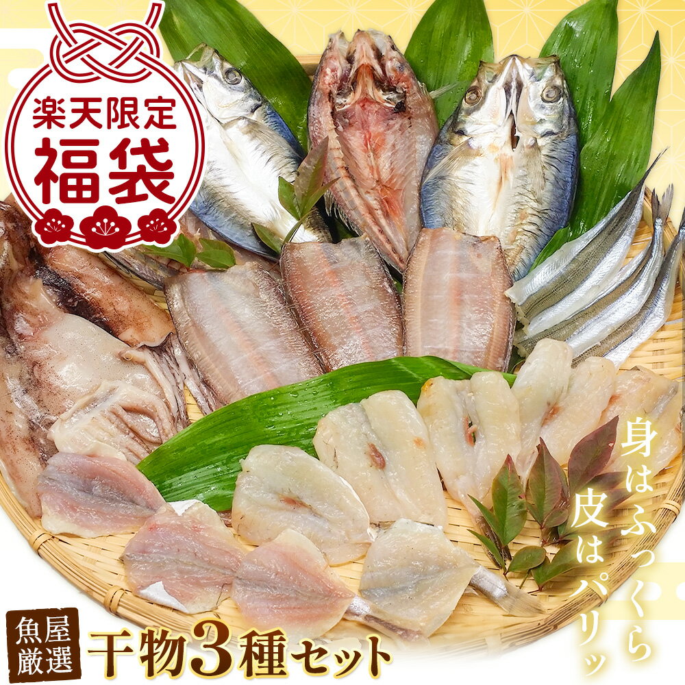【ふるさと納税】福袋 魚屋厳選 干物 3種セット アジ 舌平目 カマス サバ 鯛 サヨリ グチ 等 おまかせ 鈴木鮮魚有限会社 《12月上旬‐1月中旬頃出荷》岡山県 備前市 送料無料 正月 福袋企画 ひもの 魚 鮮魚 魚介 お取り寄せグルメ 海鮮 さかな 人気 冷凍便