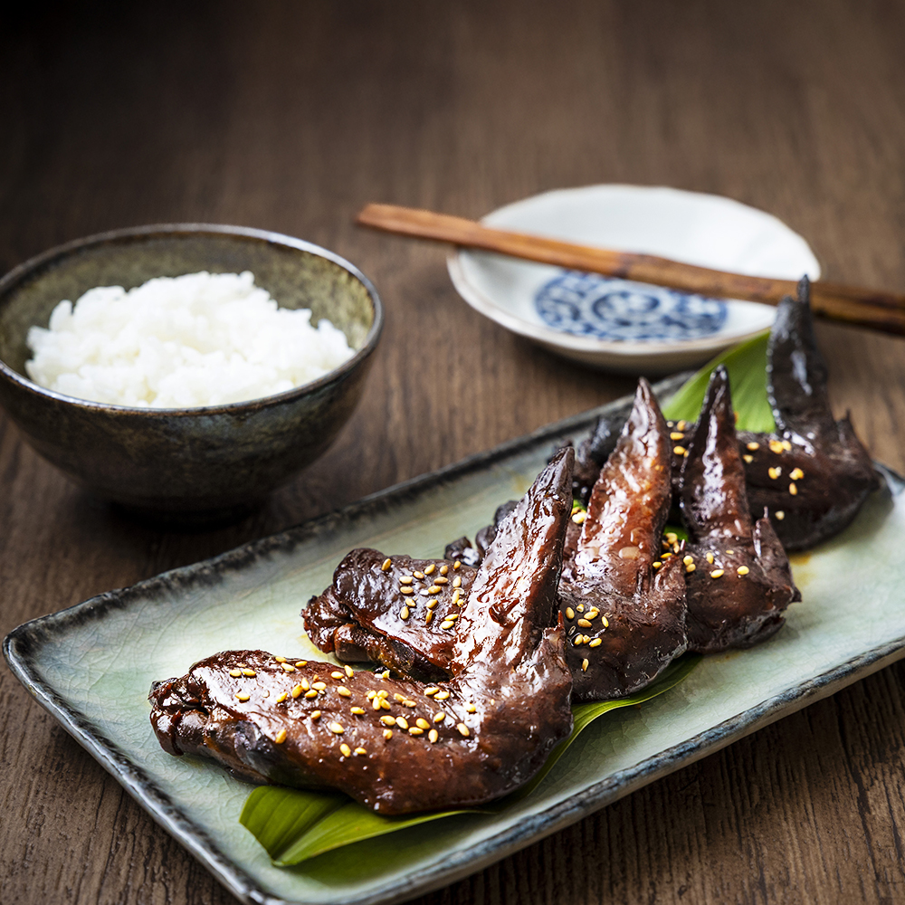 つくだ煮屋のたまりチャーシュー1個＋ごはんに合うつくだ煮屋の手羽先セット1パック　チャーシュー丼にすると絶品│チャーシュー丼 丼ぶり どんぶり 豚肉 ぶた たまり醤油   醤油 鶏肉 とり肉_イメージ