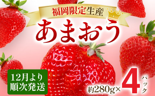 【12月より順次発送】あまおう 贅沢ないちご祭り グランデサイズ以上 約1120g（約280g×4パック） 苺 イチゴ いちご フルーツ 果物 ふるさと納税くだもの ブランド くだもの 福岡県産