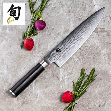 【ふるさと納税】貝印 旬 Shun Classic シェフズナイフ 200mm 日本製 包丁 万能包丁 牛刀 ダマスカス 両刃 よく切れる 握りやすい ハンドル 木 肉 魚 野菜 20cm 調理器具 キッチン用品 高島屋選定品 (59E0461) 関市