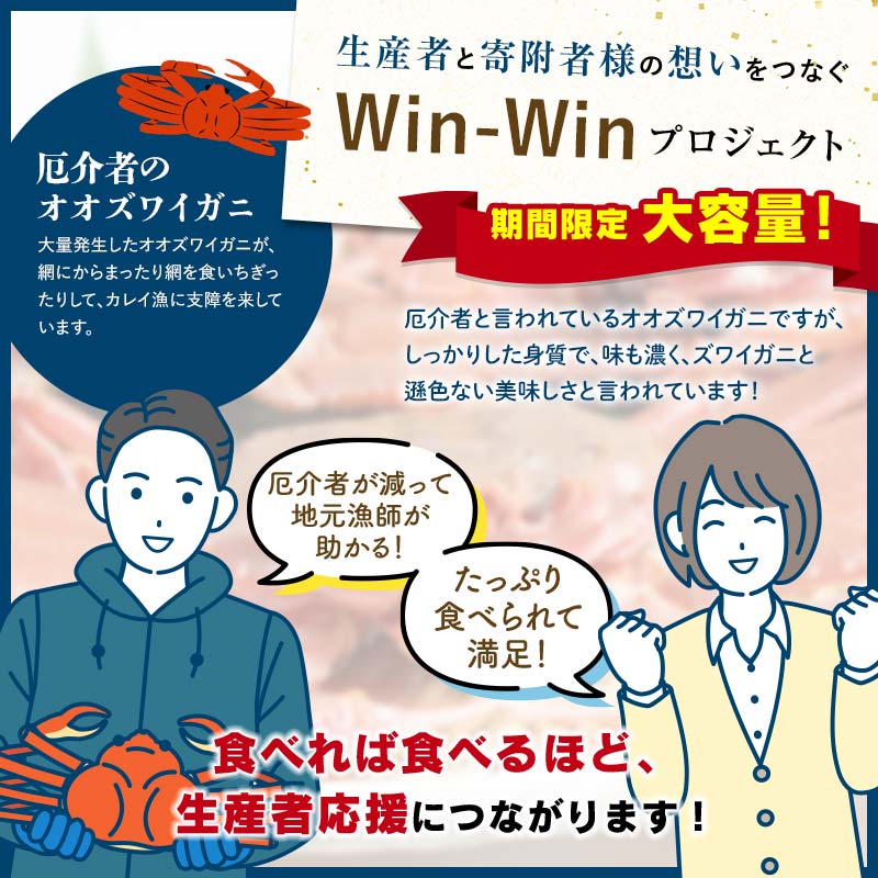 【訳あり】浜茹でセコガニ（メスのカニ/外子付き）2kg 詰め込みセット 北海道噴火湾産 ＜道産ネットミツハシ＞ かに カニ 蟹 がに 北海道 森町 ふるさと納税 mr1-0727_イメージ2