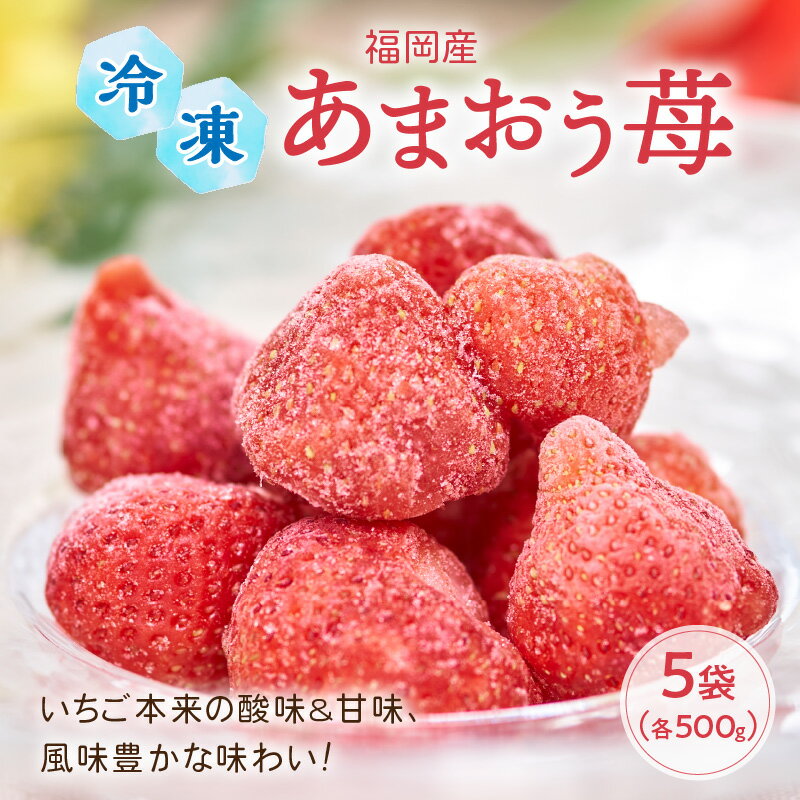 【ふるさと納税】いちご本来の酸味&甘味、風味豊かな味わい!福岡産あまおう苺(冷凍)500g×5袋 イチゴ 苺 フルーツ 冷凍いちご 送料無料 ふるさと納税 いちご あまおう 中間市 【011-0040】