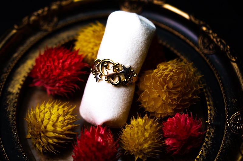 K18YG/PG/Pt900　星モチーフリング CRS-623YP