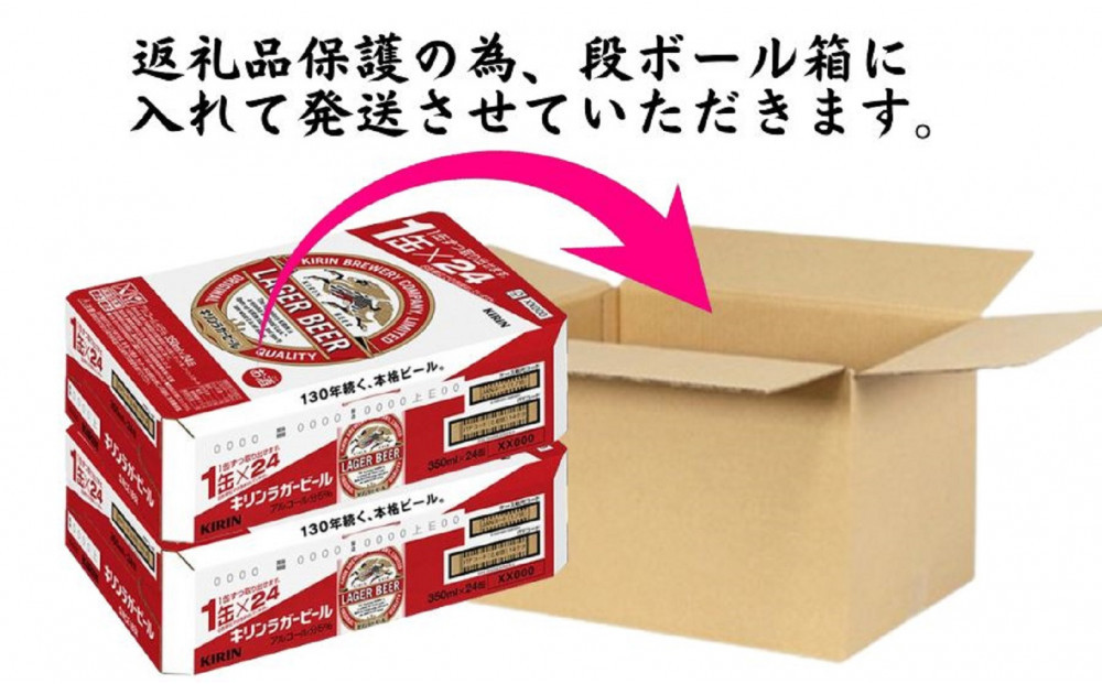 【定期便 3ヶ月間 毎月2ケース】キリン 神戸工場産　キリンラガービール　350ml缶　2ケースセット 神戸市 お酒 ビール ギフト