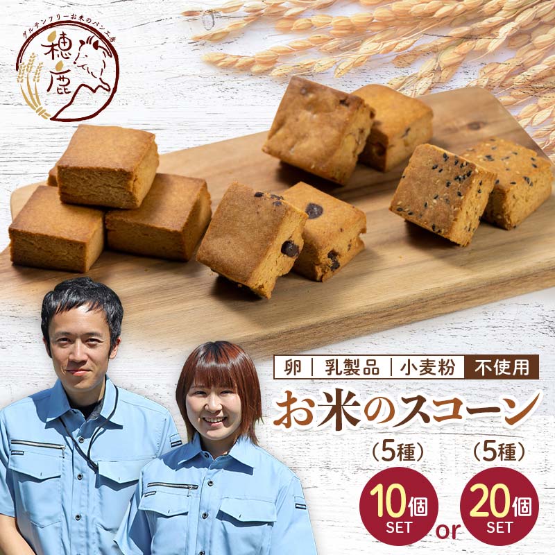 【ふるさと納税】米粉のおやつ グルテンフリーお米のスコーン10個セット／20個セット お菓子 おかし 小麦不使用 乳製品不使用 卵不使用 低糖質 糖質オフ ヘルシー F21T-373var