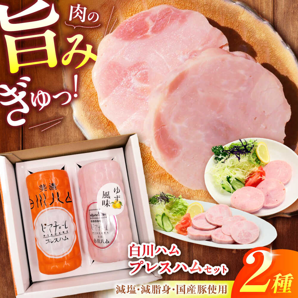 【ふるさと納税】【お歳暮ギフト】白川ハム プレスハム 2種セット （ プレスハム ・ ゆず味プレスハム ） ハム プレスハム 詰め合わせ ギフト セット 白川町 / 白川町農業開発[AWAH016]