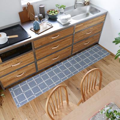 ふるさと納税 和泉市 【45×180cm】洗える おしゃれなキッチンマット ラグ (オセロ) カラー:ブルー |  | 01