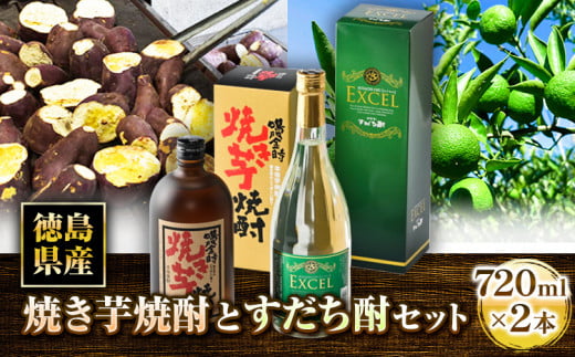 芋焼酎 リキュール 詰め合わせ セット (720ml×2本) 日新酒類株式会社《30日以内出荷予定(土日祝除く)》徳島県 上板町 お酒 酒 すだち 焼酎 送料無料