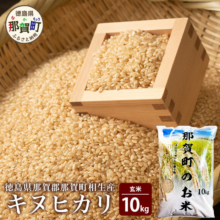 【ふるさと納税】徳島県那賀町 相生産 キヌヒカリ 玄米 10kg【徳島 那賀 国産 徳島県産 こめ おこめ 米 お米 ごはん ご飯 げんまい 玄米 キヌヒカリ 10キロ 10kg 和食 おにぎり お弁当 食べて応援 ギフト プレゼント 贈答】YS-5-4