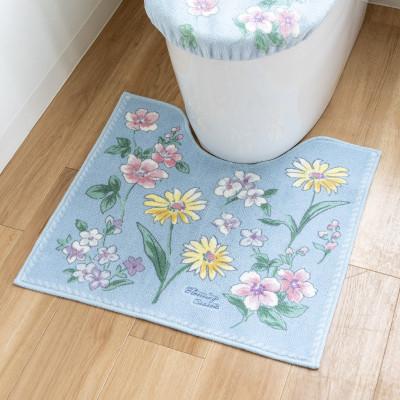 ふるさと納税 海南市 ブルーミングシーズン トイレマット 約55×60cm ブルー 抗菌防臭 花柄 |  | 02