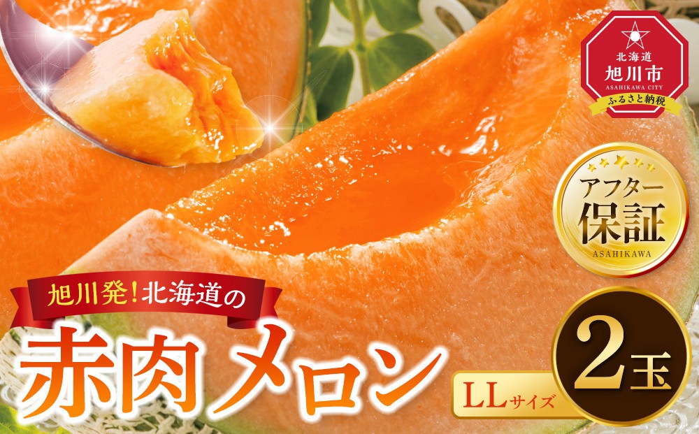
            【先行予約】北海道産 赤肉メロン LLサイズ 2玉（計4.0kg以上）2026年7月上旬から発送開始予定 【 果物 くだもの フルーツ メロン 赤肉 赤肉メロン 旬 お取り寄せ 甘い 北海道産 旭川市 北海道 】_02099
          