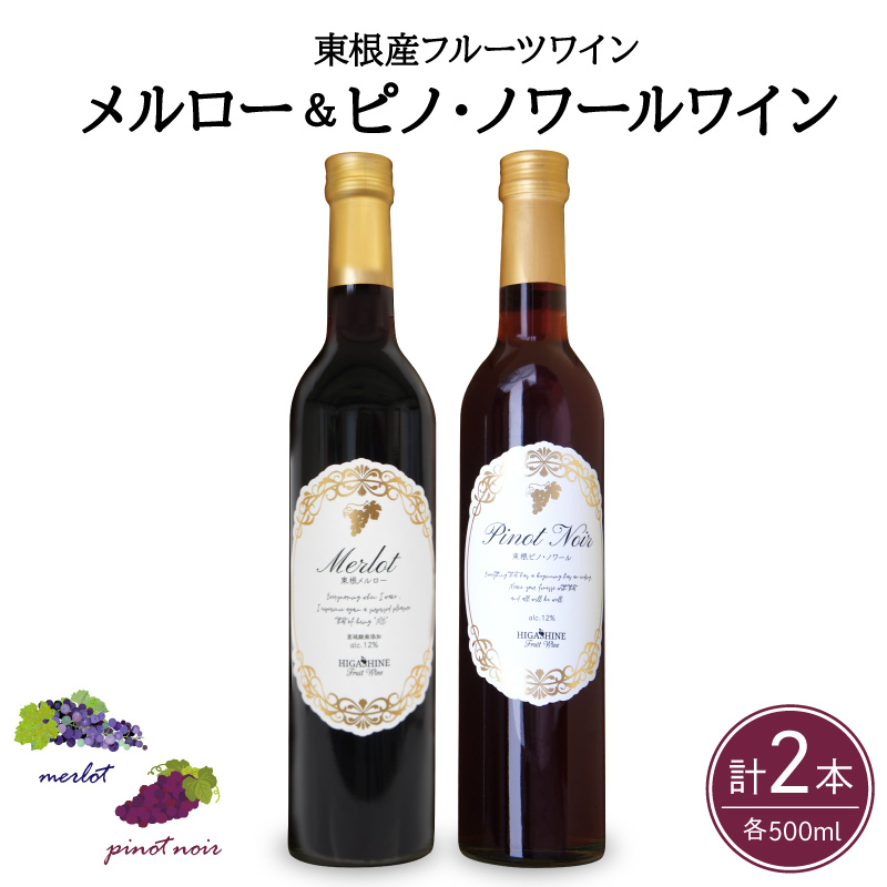メルローとピノ・ノワールの詰合せ 500ml×2本セット 山形県 東根市 合同会社 Fruit Winery Esprit提供 hi108-006