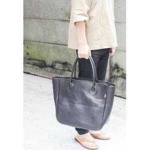 栃木レザー使用｜ソフトな手触り 本革 A4も入る大容量 本革トートバッグ｜Tote bag 03 L｜タン｜minca（全6色）
