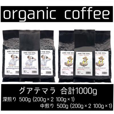 ふるさと納税 福岡市 AND THE SOIL.オリジナル焙煎オーガニックコーヒー豆GUA深煎り中煎り各500g ME23