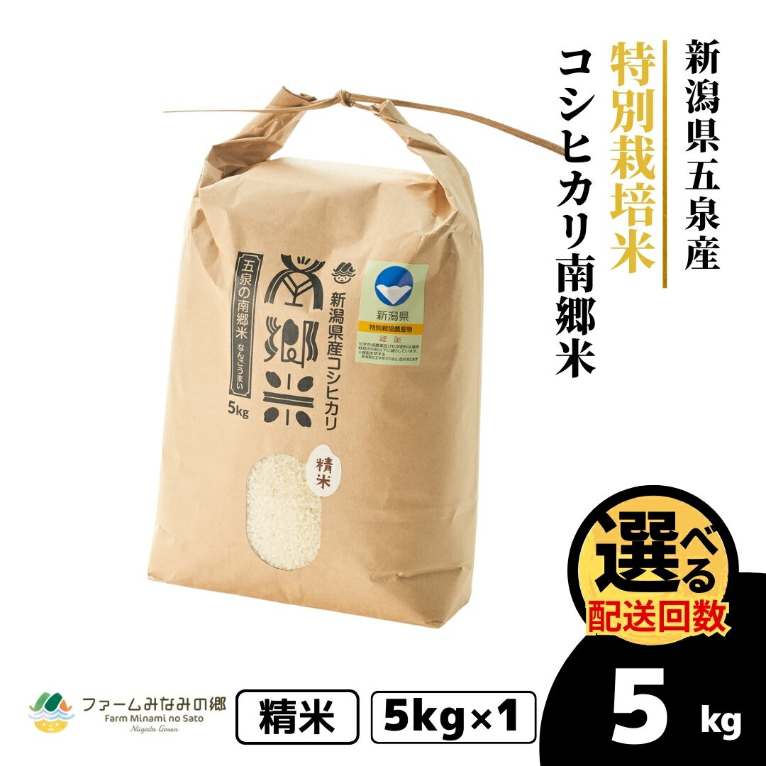 【ふるさと納税】令和7年産 特別栽培米 新潟県五泉産コシヒカリ 「南郷米」精米 5kg 選べる回数 新潟県 五泉市 ファームみなみの郷