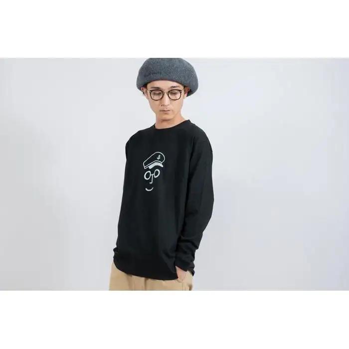 《2》【KEYMEMORY　鎌倉】セーラー帽イラストロングTシャツ　BLACK