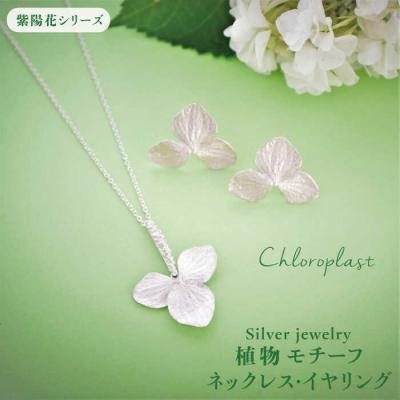 ふるさと納税 糸島市 植物モチーフイヤリング/ネックレスセット【Chloroplast/クロロプラスト】[ALF009]