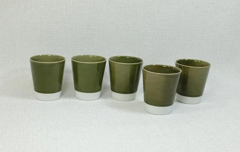 【AB589】【波佐見焼】es cup 織部釉 〈M〉【西海陶器】5　47104