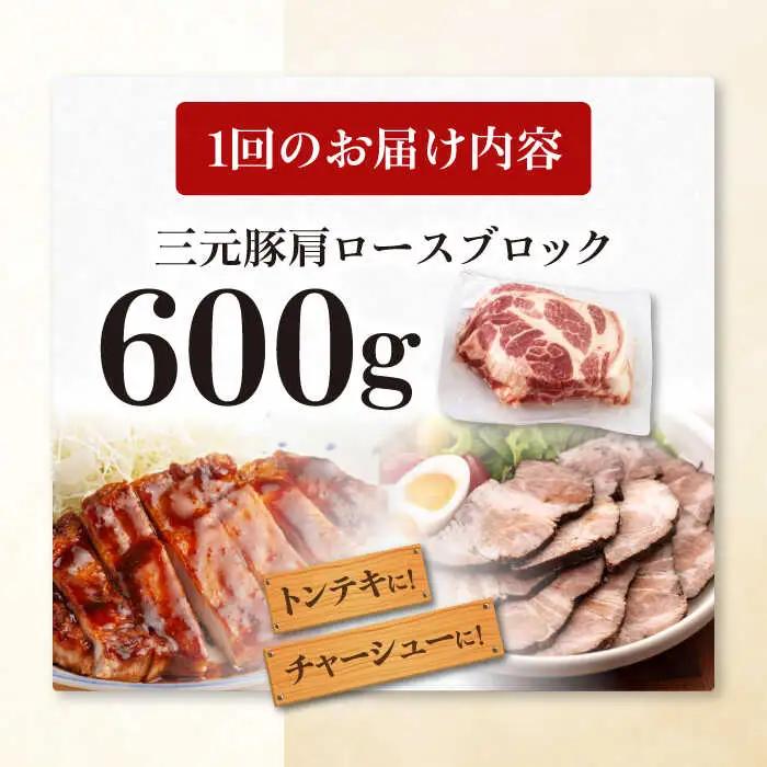 【全6回定期便】平田牧場 肩ロース ブロック 600g 豚肉 煮豚 [AJAP112]