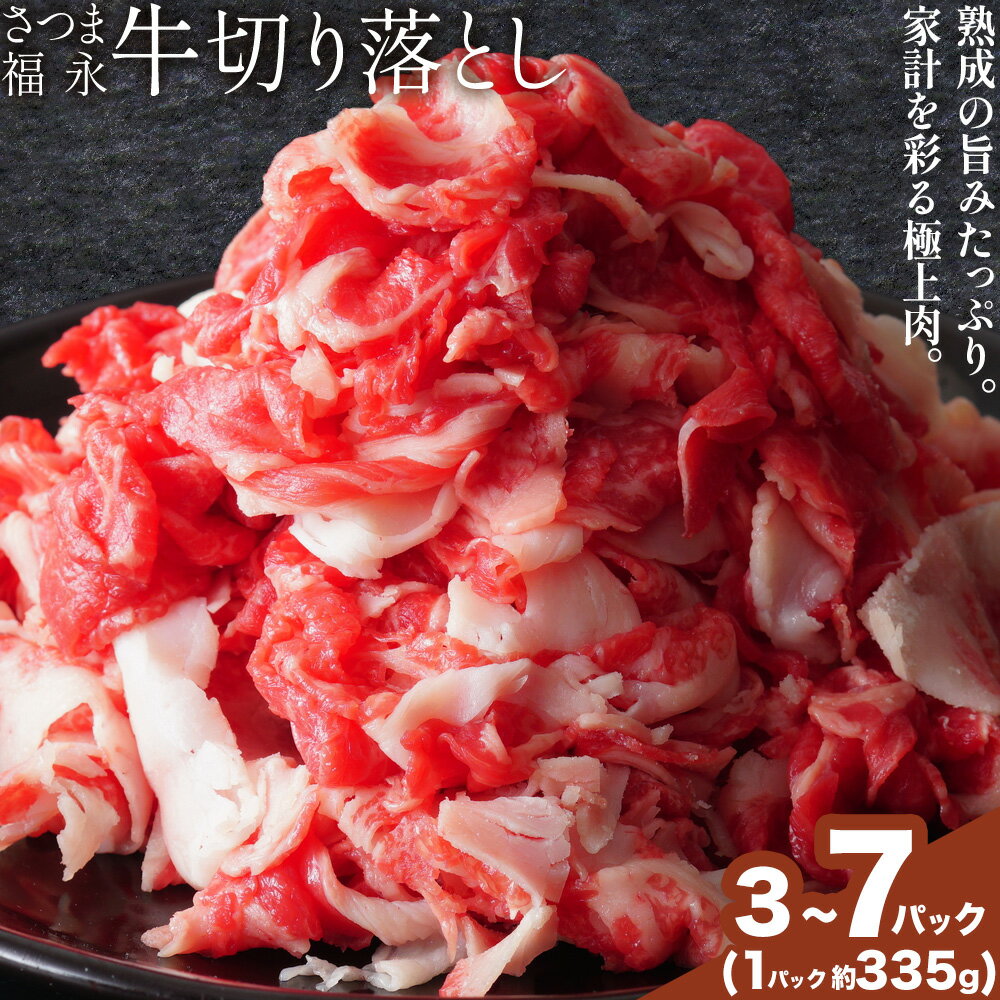 【ふるさと納税】黒毛和牛 切り落とし 切り落とし 1パック335g 3P~7P 福永畜産《30日以内に出荷予定(土日祝除く)》鹿児島 国産 九州産 肉じゃが 牛丼 冷凍 鹿児島県 さつま町 牛肉 和牛 さつま福永牛 すき焼き 食べ比べ セット