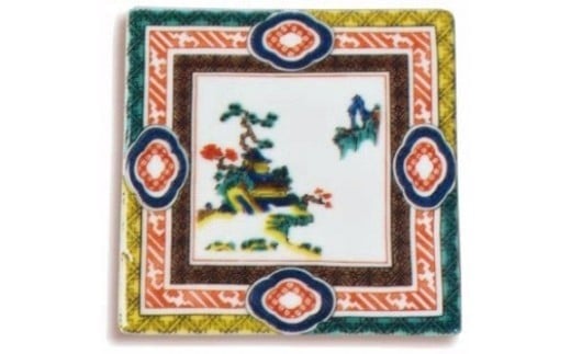 【お得な4枚】九谷焼スクエアプレート（古九谷） | 石川県 小松市 【打田平太郎商店】