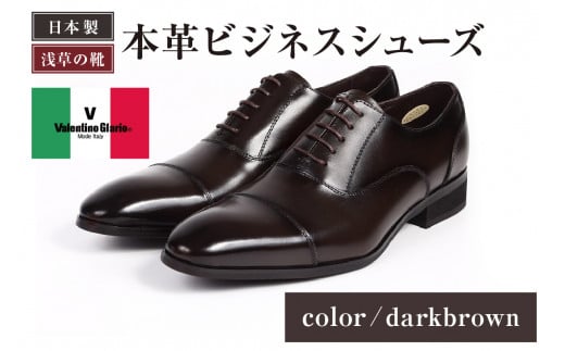 【浅草の靴】バレンチノグラリオ 本革ビジネスシューズ[YN-10] (サイズ：25.0cm　カラー：ダークブラウン)