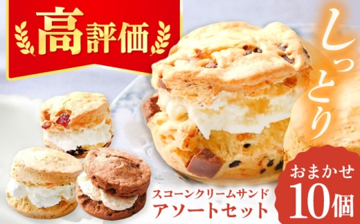 スコーンクリームサンド アソートセット 10P スコーン お菓子 おやつ スイーツ すこーん ギフト 焼き菓子 人気 プレゼント 贈答 冷凍スコーン 紅茶 スイート 手作り セット 詰合せ 洋菓子 焼菓子 個包装 多治見市 / famfam [TAK005]