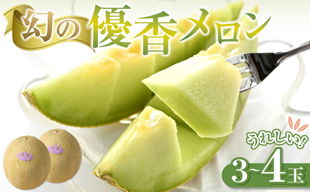 786.【先行予約】幻の「優香メロン」うれしい！3~4玉入 　※2025年６月下旬より順次発送予定