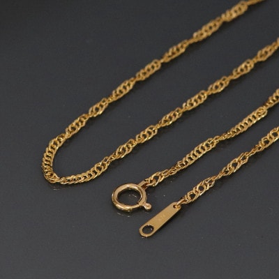 K24純金ワイドスクリュー30チェーンネックレス42cm【配送不可地域：沖縄県】