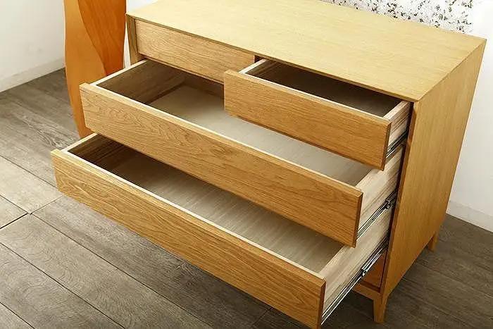 大川家具 レフライン 90cm リビングチェスト 収納タンス 天然木オーク(ナラ) 野中木工所