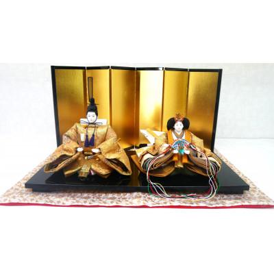 ふるさと納税 小野市 雛人形　京三五親王「正絹袋帯〜GOLD〜」オリジナル金襴敷　No.35-514