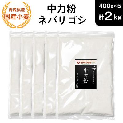 ふるさと納税 つがる市 青森県産 国産小麦 中力粉 (ネバリゴシ) 2kg [0771]