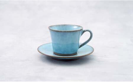有田焼 月白 カップ＆ソーサー コーヒーカップ【梶原大敬 茂正工房】器 うつわ 食器 コーヒーカップ カップ 青磁 月白 青 水色 作家 手作り 手仕事 ろくろ シンプル コーヒー 紅茶 電子レンジ対