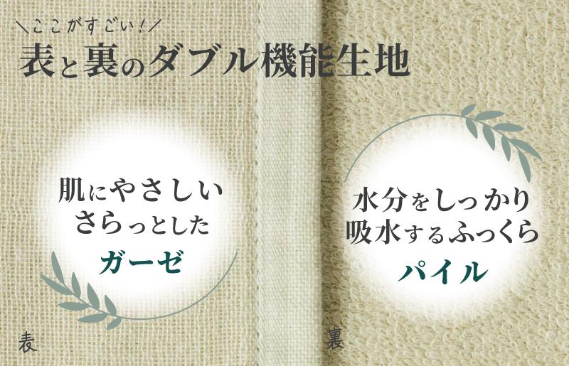 速乾・コンパクト・肌に優しいガーゼ＆パイルのループ付フェイスタオル７枚セット ピスタチオ【泉州タオル 国産 吸水 普段使い シンプル 日用品】 099H1552