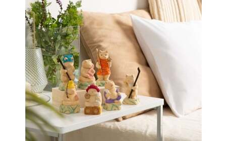 猫buddha 七福神セット | 七福神 恵比寿 大黒天 毘沙門天 弁財天 布袋 寿老人 福禄寿 えびす 布袋さん 布袋尊 かわいい かっこいい 仏像 木製工芸品 守護神 インテリア 風水 金運 開運