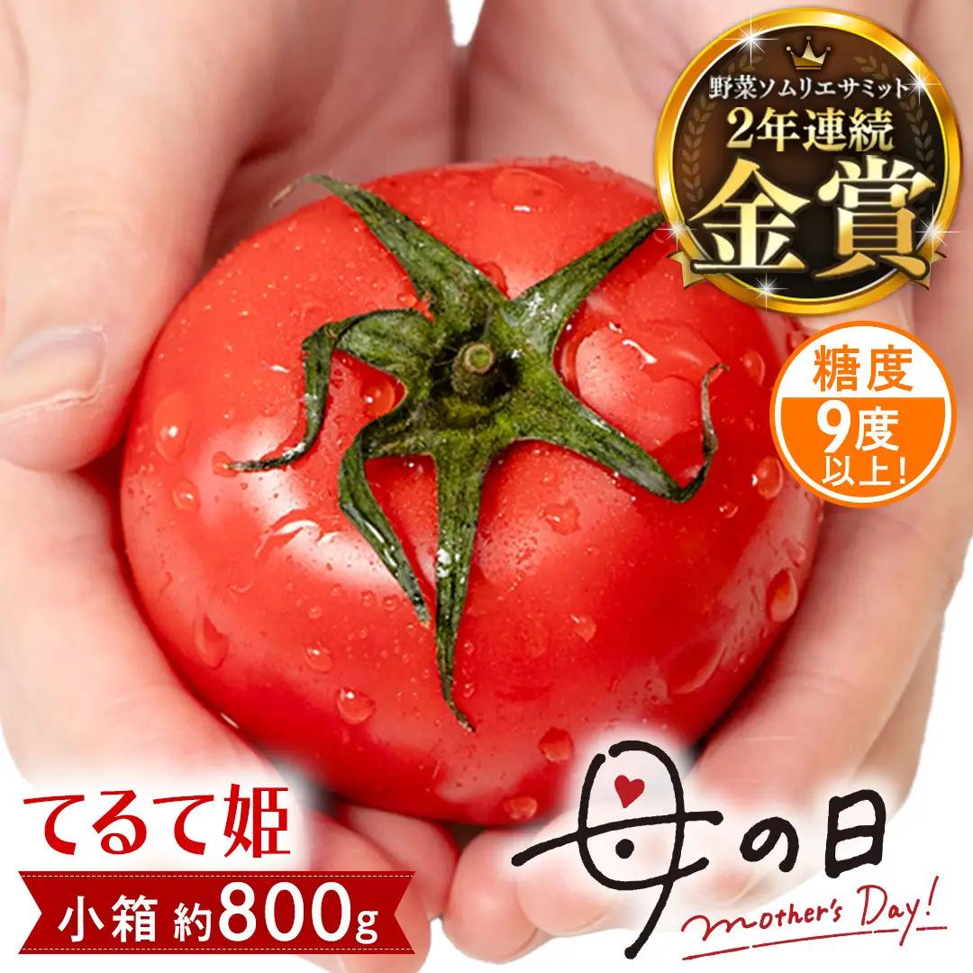 【母の日専用】 スーパーフルーツトマト てるて姫 小箱 約800g ×1箱 糖度9度以上 《5月3日～9日お届け メッセージカード付》
