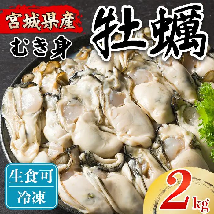 松島牡蠣屋 冷凍 生食用 牡蠣 むき身 2kg 剥き身 宮城県産 牡蛎 牡蠣 カキ オイスター カキフライ 牡蠣鍋 海鮮 国産 魚貝類 殻むき不要 【菊地水産合同会社】tm755