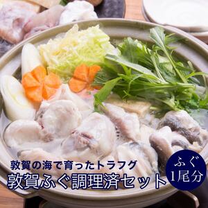 敦賀ふぐ 調理済セット 1尾分（約600g）てっちりやしゃぶしゃぶなどに【海鮮 冷凍 鍋 なべ 唐揚げ 薄造り ふぐ鍋】[041-a007]