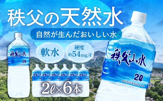 天然水「秩父山水」2L×6本 | 天然水 てんねんすい 水 みず 1年保存 定期便 水 2リットル 天然水 ペットボトル ケース 箱 段ボール ダンボール 備蓄 防災備蓄用 防災 水 おいしい水 国産 ミネラルウォーター ミネラルウオーター 赤ちゃん ミルク 秩父 湧き水 湧水 ラベル 軟水 弱アルカリ性 秩父山水 山 おすすめ オススメ 日本 埼玉県 横瀬町