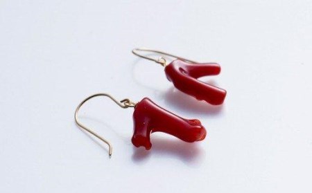 【 珊瑚 】 珊瑚ピアス