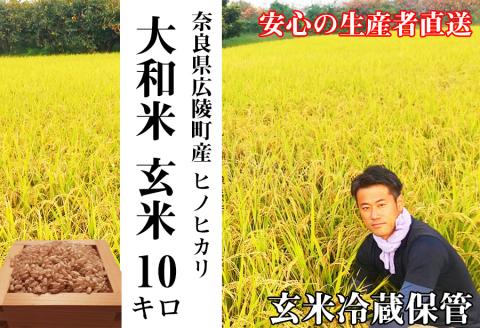 【新米先行受付】【令和6年度産】【10月下旬より順次発送予定】色彩選別加工済大和米 奈良県広陵町ヒノヒカリ玄米10kg///ひのひかり 玄米