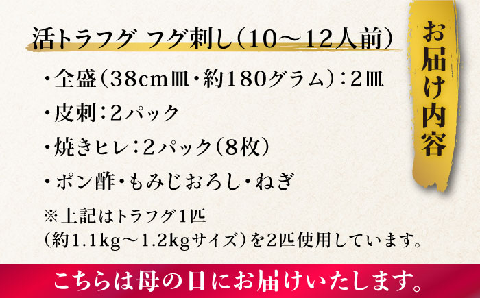 【母の日にお届け！】活トラフグ フグ刺し Wセット（10～12人前）  / ふぐ フグ 河豚 トラフグ ふぐ刺し / 南島原市 / ながいけ [SCH068]